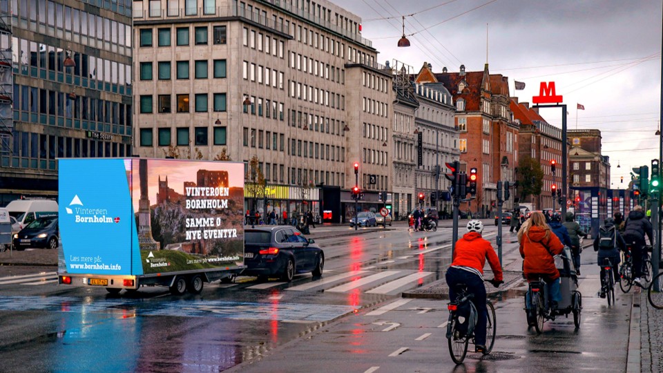 Moving Billboard med Vinterøen Bornholm-kampagne